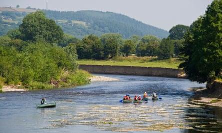 Paddling down the River Wye.